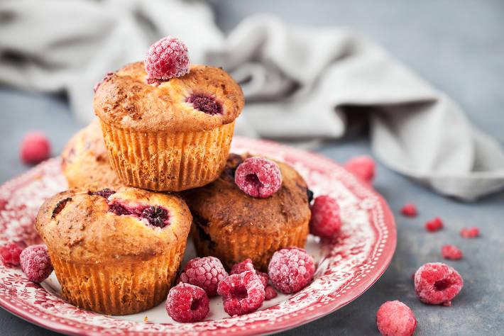 Raspberry Protein Muffins